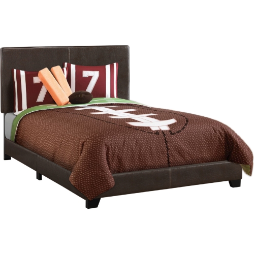 Full Bed in Dark Brown Leatherette